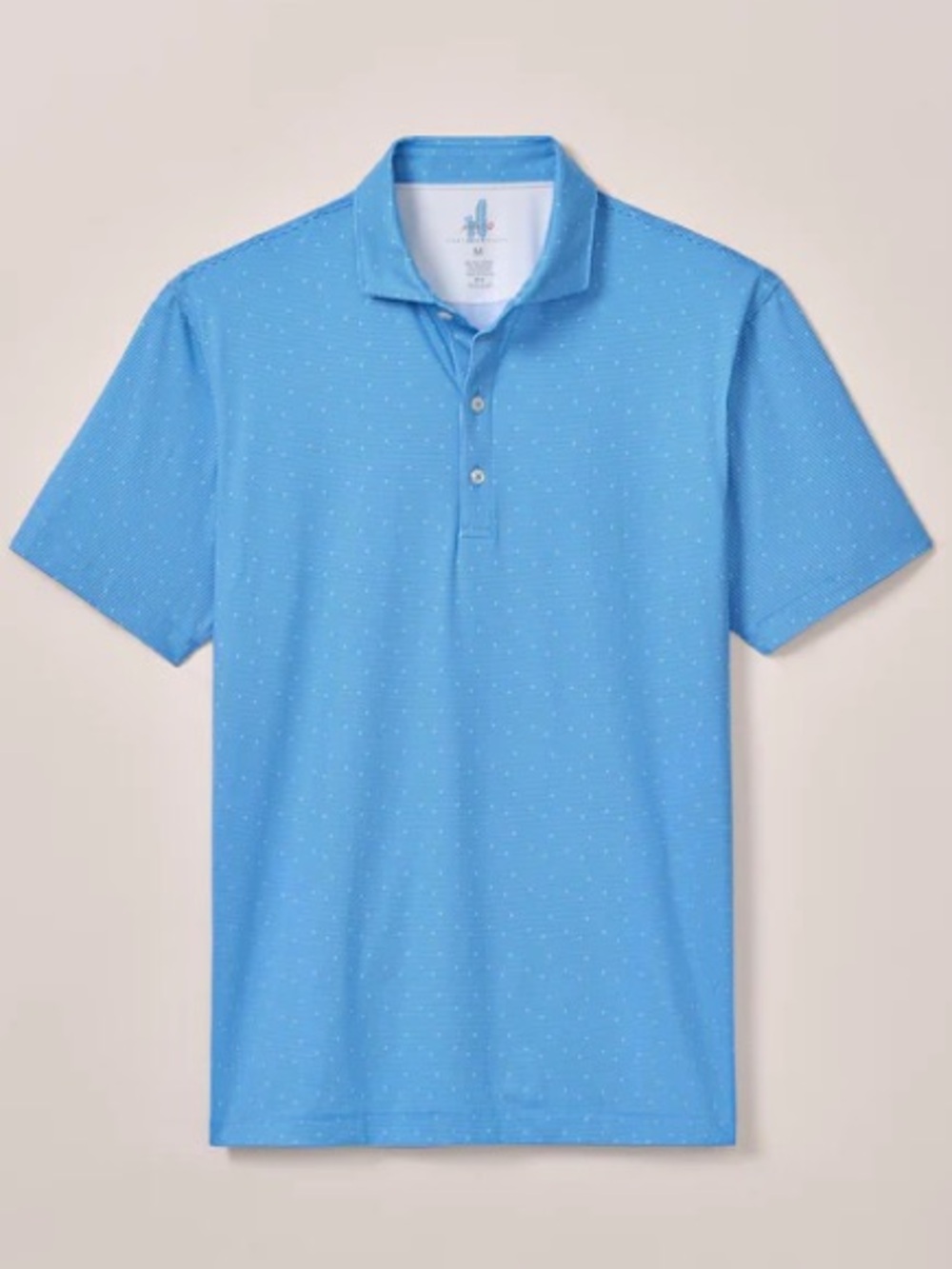 Johnnie-O Tundra Featherweight Performance Polo Geo Print Blue Large NWT